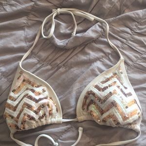 Target bikini top with gold and clear sequins